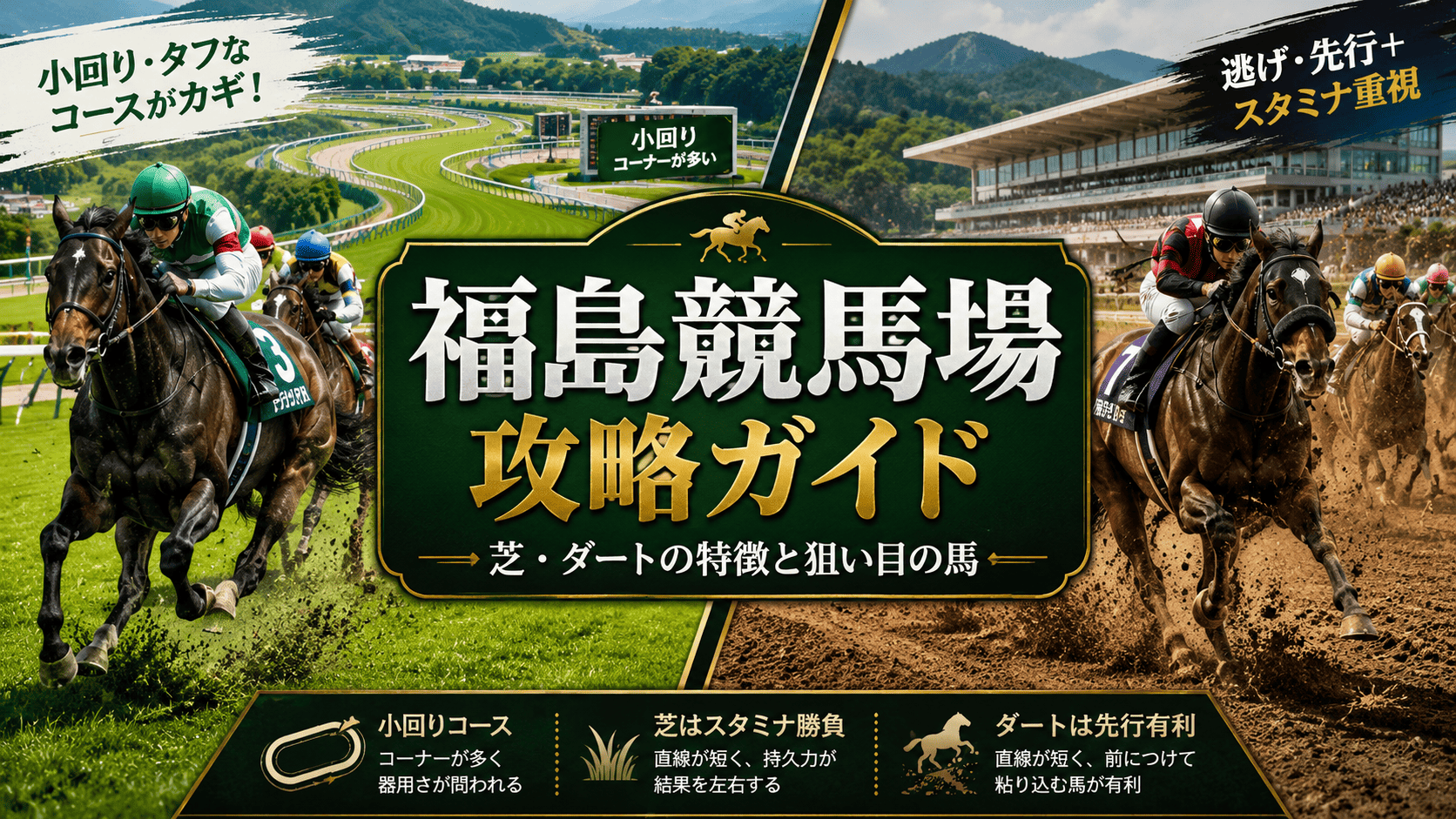 福島競馬場の特徴を徹底解説｜芝・ダートの距離別傾向と狙い目の馬