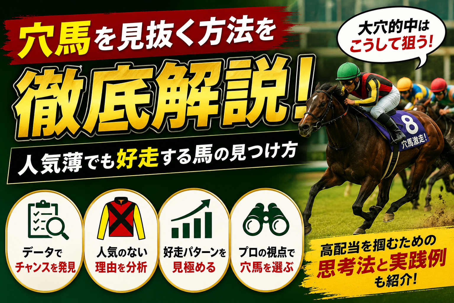 穴馬を見抜く方法を徹底解説！人気薄でも好走する馬の見つけ方